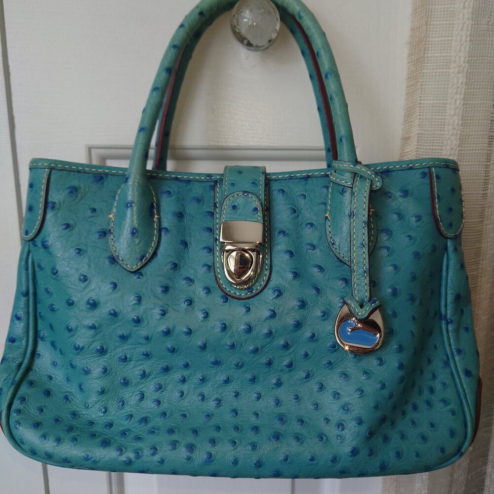 Dooney & Bourke Blue Ostrich Bag